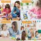25 Pack Mini Canvas and Easel Set, 6 x 6 inch Small Canvas with Woood Easel, Paint, Brushes, Palettes, Acrylic Canvas Painting Kit for Kids Painting Party